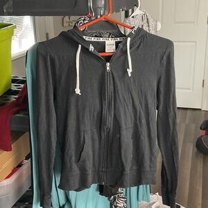 PINK Victoria's Secret Charcoal Zip Hoodie